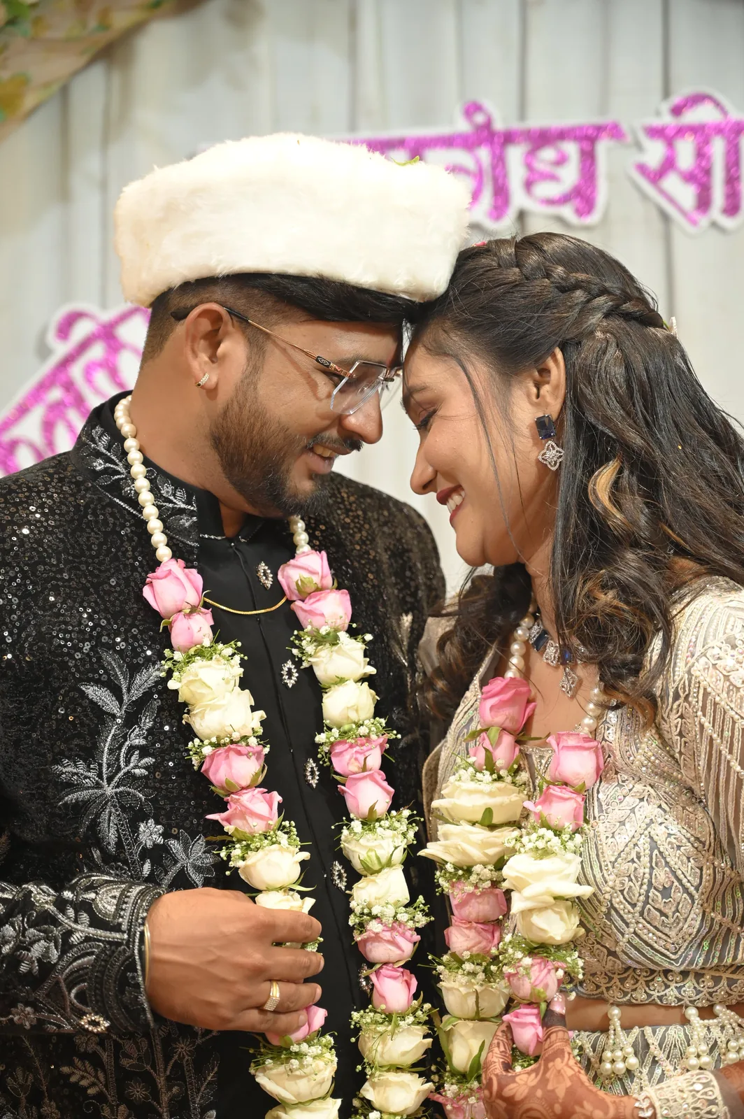 Happy married couple celebrating their new beginning