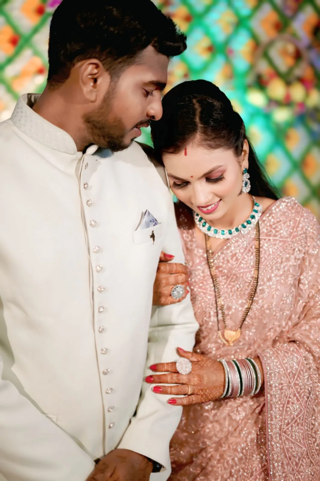 Happy married couple celebrating their new beginning