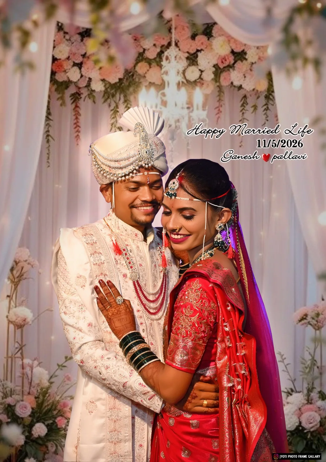 Happy married couple celebrating their new beginning