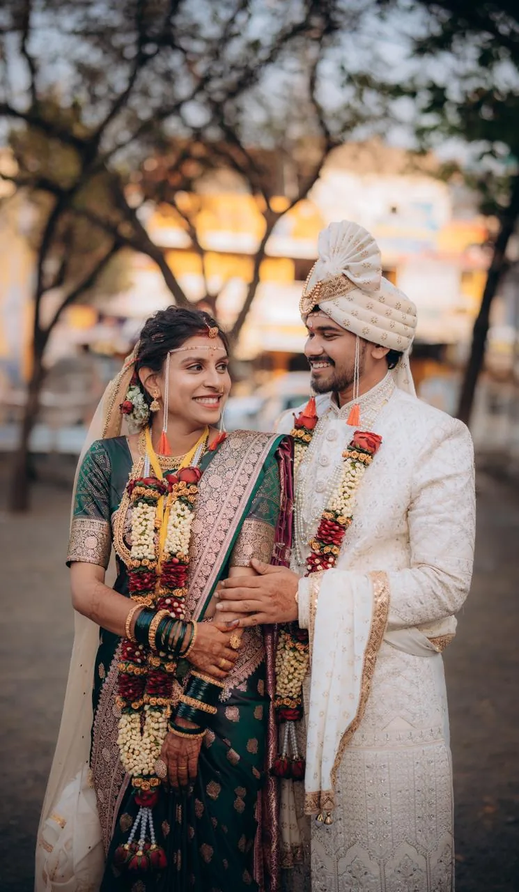 Happy married couple celebrating their new beginning